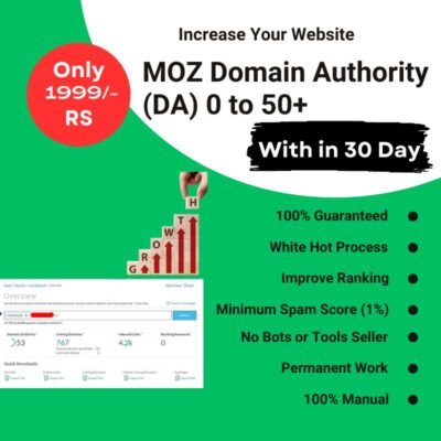 Increase moz DA Domain Authority 0 to 50+ in 15 days